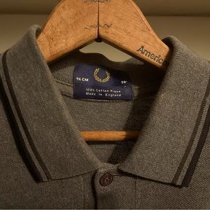 Fred Perry Dark Gray Twin Tipped polo 38”/96cm